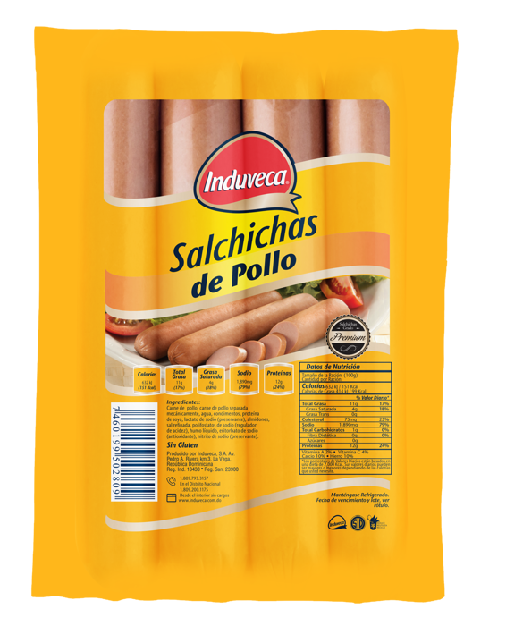 salchicha de pollo induveca paq.8